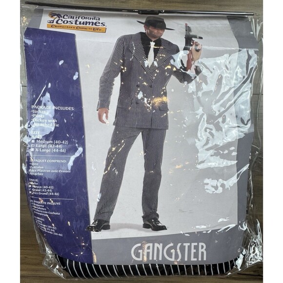 NEW California Costume Gangster Suit Men's Size Large Halloween Costume Outfit - Picture 1 of 4